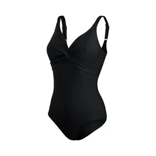 Speedo Women's Brigitte Swimsuit | Shaping Panel | Chlorine Resistant | Adjustable Straps Swimwear, Black, 32