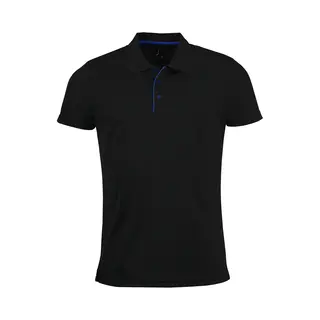 Sols Mens Performer Kurzarm-Piqué-Poloshirt (Schwarz)