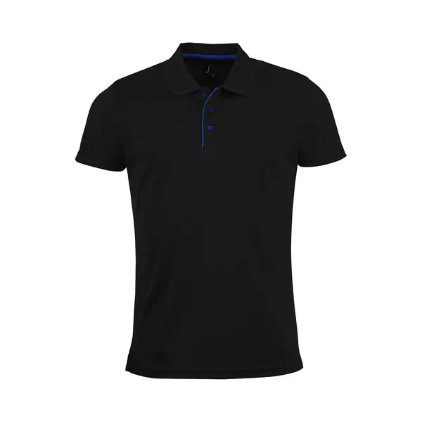 Sols Mens Performer Kurzarm-Piqué-Poloshirt (Schwarz) thumbnail
