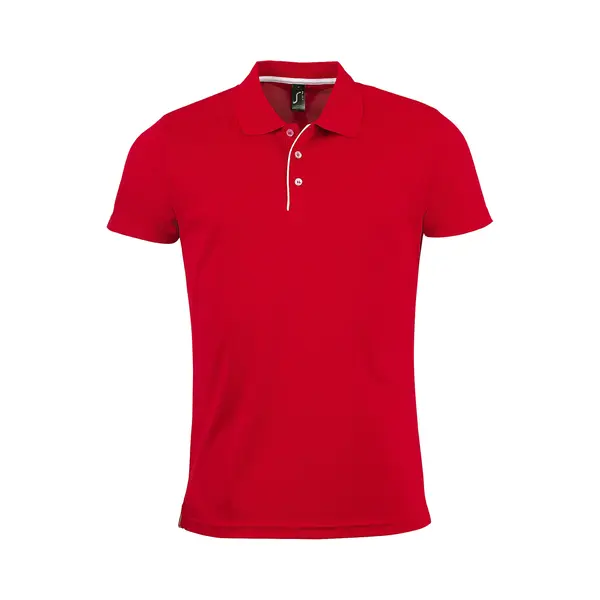 Sols Mens Performer Kurzarm-Pique-Poloshirt (Rot) thumbnail