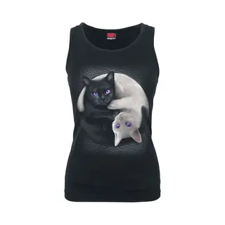 Spiral Yin Yang Cats Top Schwarz In Xxl