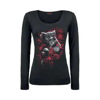 Spiral - Gothic Shirt Met Lange Mouwen - Bed Of Roses - S Tot Xxl - Voor Vrouwen - Zwart