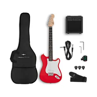 Gear4Music Visionstring E-Gitarre – Paket Rot