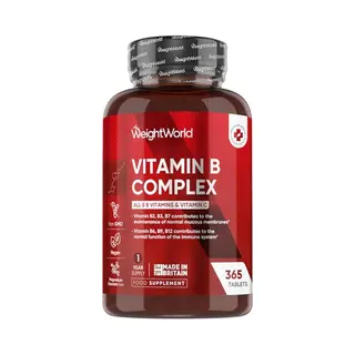 Weight World WeightWorld Vitamine B Complex - Alle 8 Belangrijke B-vitamines - 365 Vegan Tabletten Voor 1 Jaar Voorraad