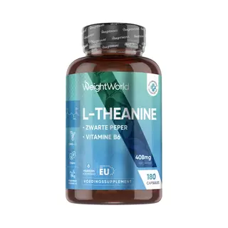 Weight World WeightWorld L-Theanine Met Zwarte Peper En Vitamine B6 - 400 Mg Per Portie - 180 Vegan Capsules Voor 6 Maanden