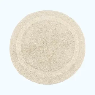 Homescapes Badmat, Rond, 1600 G/m², Extra Zacht, 100% Katoen, Omkeerbaar, Antislip, Wasbaar, Super Absorberend, Sneldrogend, Crème, 80 Cm