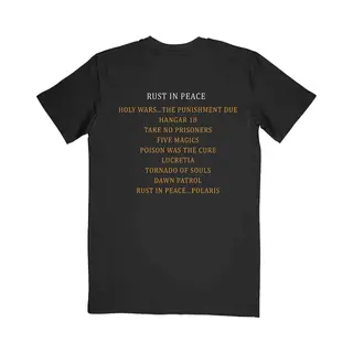 Rock Off officially licensed products Megadeth T Shirt Rust In Peace Tracklist Band Logo Nue Offiziell Schwarz Xl