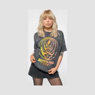Rock Off Grateful Dead - Concentric Skulls Heren T-shirt - 2XL - Zwart