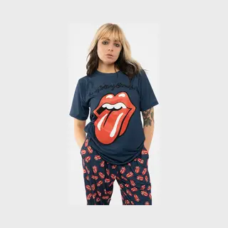 Rock Off Officially Licensed Products The Rolling Stones Classic Tongue Logo Pyjamas L