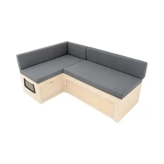 MonsterShop L-vormig Camperbed - Naturel - 180 X 67 Cm - Uitschuifbaar Tot 120 Cm