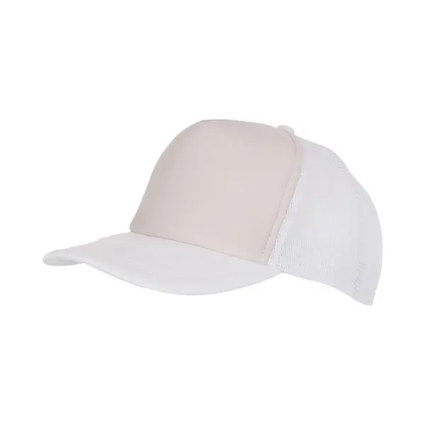Myrtle Beach Volwassenen Unisex 5 Panel Polyester Mesh Cap (Lichtgrijs/Wit) thumbnail