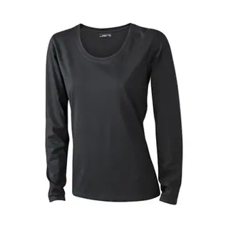 James & Nicholson James And Nicholson Dames/dames T-Shirt Met Lange Mouwen (Medium Long-Sleeved) (Zwart)