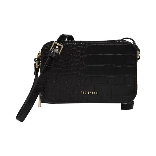Ted Baker Crossbodytas / Schoudertas Dames - Stina - Krokodillenprint - Zwart Croco thumbnail