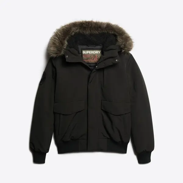 Superdry For Man. M5011742A Everest Hooded Quilted Bomber Jacket Black (Xxl), Casual, Polyester thumbnail