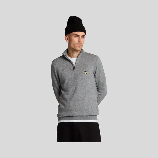 Lyle & Scott Premium Troyer Herren – Merinowolle | Half Zip Sweatshirt Mit Basic Design | Xs-Xxl thumbnail
