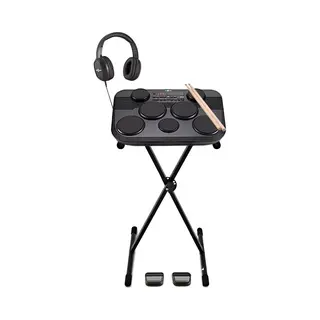 DD80 Draagbaar Elektrisch Drumstel Pads Van Gear4music, Statief & Koptelefoon Pack