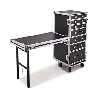 Trojan Pro 7-lade Flightcase Met Enkele Tafel Voor Zwaar Gebruik Op Wielen