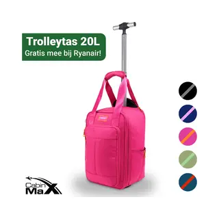 Cabin Max CabinMax Narvik Wieltas - Ryanair Reistas Op Wielen - Handbagage 20L - 40x20x25cm - Fuschia