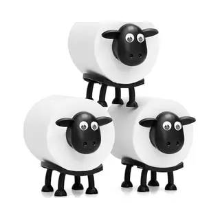 Vrijstaande Wc Rolhouder - 3 Stuks Grappig Toiletpapier Houder - Zwart Schaap Wc Rol Houder - Uniek Cadeau Idee