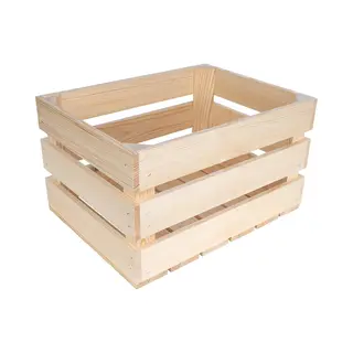 Creative Deco Large Wooden Crate With Handles | 40x30x23cm