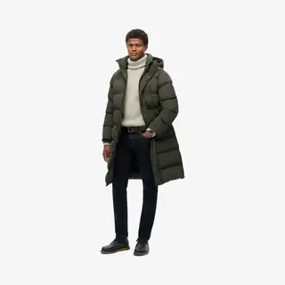 Superdry Hooded Longline Puffer Winterjas Heren - Maat S