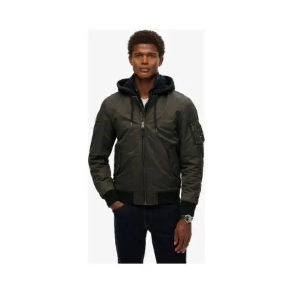 Superdry For Man. M5012080A Military Hooded Jacket MA1 Green (M), Casual, Polyester thumbnail