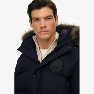 Superdry For Man. M5012208A Long Parka Everest Baffled Navy (Xxl), Casual, Polyester
