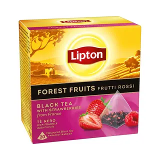 Lipton Forest Fruit Tea - 80 Theezakjes Piramid - Zwarte Thee Bosvruchten - 4 X 20 Zakjes - Voordeelverpakking