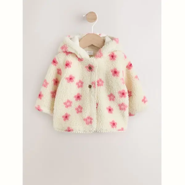 Next Fleece Jas Crème / Pink thumbnail