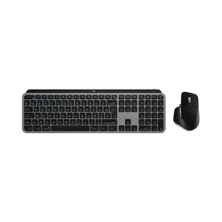 Logitech Master Mx Keys S Combo for Mac Tastatur Maus enthalten Heimbüro Rf Wireless + Bluetooth Azerty Französisch Aluminium, Schwarz
