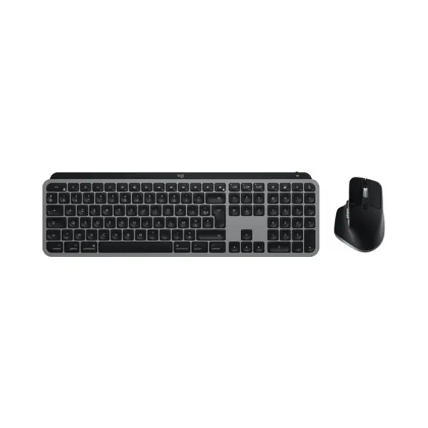 Logitech Master Mx Keys S Combo for Mac Tastatur Maus enthalten Heimbüro Rf Wireless + Bluetooth Azerty Französisch Aluminium, Schwarz thumbnail