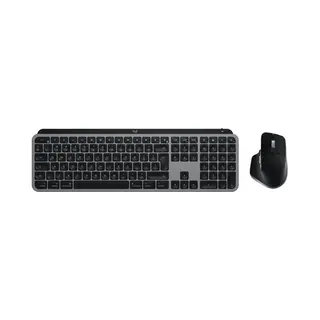 Logitech Master Mx Keys S Combo for Mac Tastatur Maus enthalten Heimbüro Rf Wireless + Bluetooth Qwerty Us International Aluminium, Schwarz