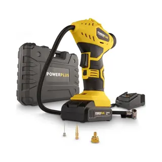 Powerplus POWX1700 Accu Compressor - Luchtcompressor - 18V - 8 Bar - Incl. 1 X 1, 5Ah Accu, Lader, Koffer En Accessoires
