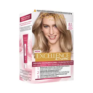 L'Oréal Paris, Haarkleur, L'Oreal Paris Excellence Cream 8.1 Licht Asblond Haarverf (8.1 Licht Asblond)
