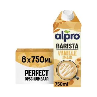 Alpro Barista Vanille – Plantaardige Melk - Geschikt Voor Koffie - Lactosevrij - 8 X 750ml