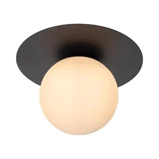 Lucide Tricia Plafondlamp, Zwart, Ø 25 Cm, Glas, 1-lamp, E27