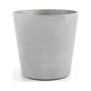 Ecopots Amsterdam Wheels 60 - White Grey - Ø60 X H56 Cm - Ronde Witgrijze Bloempot Op Wielen