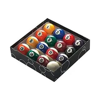 PowerGlide Set Van 16 Biljartballen, Toernooi, Diameter 57 Mm, Stippen, Strepen, Zwarte Ballen En Biljartkeu, Doos