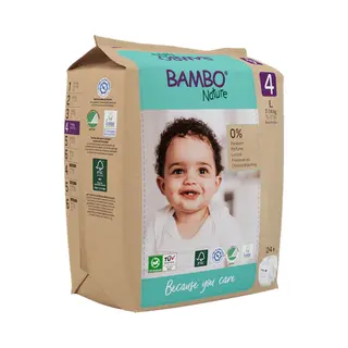 Bambo Nature Baby Windeln Größe 4 (7-14kg) - 24 St Premium Diapers Mit Verbesserter Auslaufsicherheit | Ultimativer Komfort & Freiheit Für Aktive