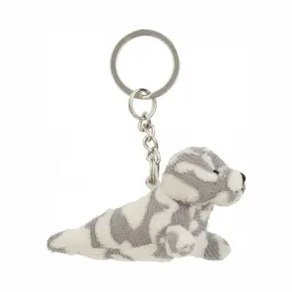 Nature planet Pluche Gevlekte Zeehond Knuffel Sleutelhanger 8, 5 Cm - Speelgoed Dieren Sleutelhangers