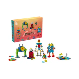Plus Plus Plus Building Blocks Toy - Learn To Build Robot Toy, 250 Pcs With Colourful Wheels And Hubs, Guidebook Included, Kids Construction Toys, Stem Learning