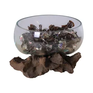 House Nordic San Marino Bruin, Transparant Glas, Staal, Hout