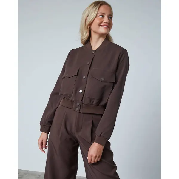 Sisters Point Garwin-ja20 - Dames Jas - D. Chocolate - Maat L thumbnail
