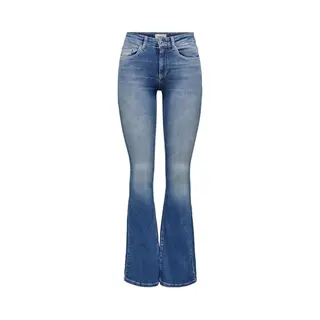 Only Damen Onlblush Life Mid Flared Bb Rea1319 Noos Jeans, Medium Blue Denim, Xl / 32L Eu