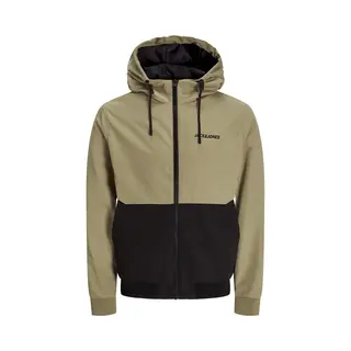Jack & Jones Jjerush Bomber Noos Herenjas Met Capuchon, Kort, Koriander - Details, Zwart/wit