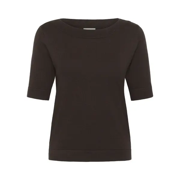 Kaffe KAlizza Boatneck Solid Pullover Dames Trui - Coffee Bean thumbnail
