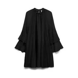 Vero Moda Dames Jurk Zwart – Elegante A-lijn Jurk Met Wijde Mouwen En Chiffon Look – Casual & Chic