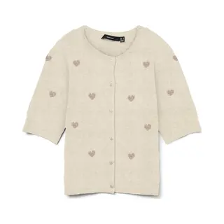 Vero Moda Gebreid Vest 'VMDoffy Intarsia' Beige / Crème