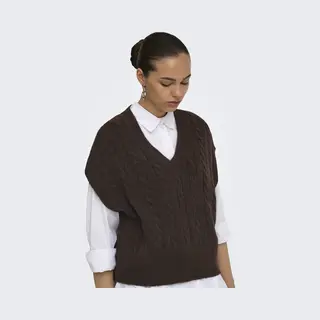 Only Vest Onlmelody Vest Knt Noos 15249328 Coffee Bean/melange Dames Maat - M