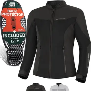 Shima Motorradjacke Openair Damen Motorrad Textiljacke Rückenprotektor Enthalten